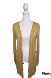5/$25 Premise Mustard Yellow Open Duster Sweater Size Small