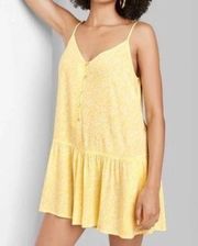 Wild Fable  Yellow Floral Sleeveless Button Front Romper