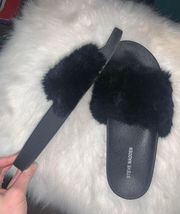 Steve Madden Fuzzy Slides