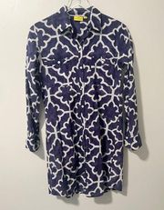 ROBERTA ROLLER RABBIT Ikat Print Tunic Dress Swim Coverup XXS