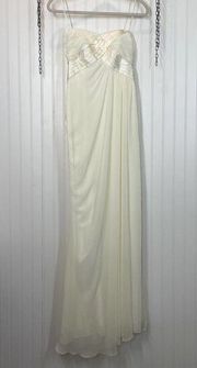 A.B.S. Ivory Sweetheart Strapless Formal Dress Gown Size 4 - Wedding Bridal