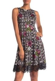 NWT  Black Wine Floral Scuba Dress New