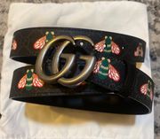 GG Marmont Thin Belt with Bees Size 100