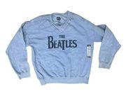 Beatles Sweatshirt Size Large  Cutout Oversized Blue Womens New NWT