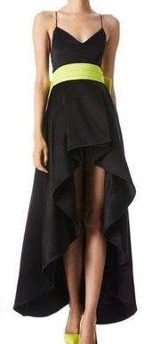 NWOT Alice Olivia Joss bow high low black gown size 12