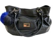 Juicy Couture Purse Handbag Black Pom Pom Hobo Satchel Bag