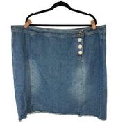 Cato Blue Jean Denim Fabric Button Detail Mini Skirt