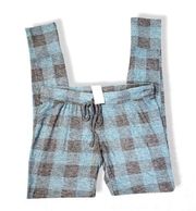 Green/black Plaid Pajama Pants, Women's Small