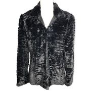 JM Collection Faux Fur Plush Long Sleeve Jacket