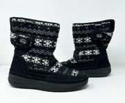 Skechers Tone Ups Chalet Carve Fair Isle Boots Black Size 9