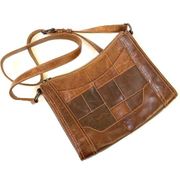 FRYE Melissa crossbody bag leather Patchwork Cognac