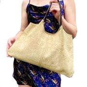 The Limited Genuine Leather Suede Y2K Hobo Banana Tote Bag