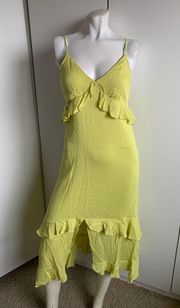 *NWT*  Chartreuse Medium spaghetti strap midi dress