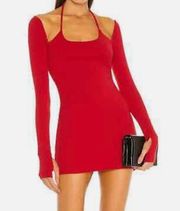 H:ours Red Long Sleeve Dress Holiday Size Small