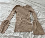 blouse  Size small Condition: perfect  Color: beige  Details : - Sparkle threaded - doesn’t come off or rub off  - Comfy  - Bell sleeves