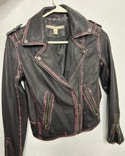 Lamb Leather Moto Jacket Size XS