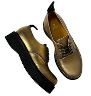 R13 Glamrock Stack Oxford Shoes Size EU 38 US 8 Metallic Gold Retail $895 NWT