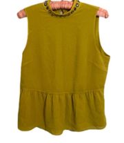 J.Crew  Jewel-embroidered sleeveless peplum top