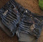 dELiA’s Cutoff Paint Splatter Jean Shorts