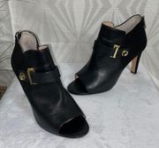 Open-Toe Boots Black