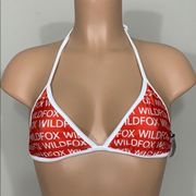 WILDFOX reversible logo triangle bikini top. NWT