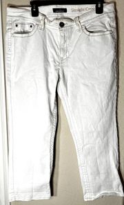 Women's Jordache Jeans Straight Crop Capri pants White sz 14