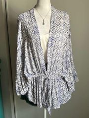 Tilly’s Others Follow Diamond Hobo Print Tie Front Kimono Cover Up Jacket