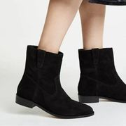 Rebecca Minkoff Chasidy Black Suede Slouchy Pull-On Booties size 39.5