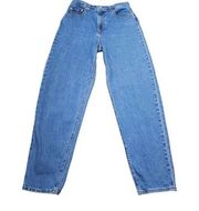 Premium High Loose Taper Mom Jeans 28 x 31 Medium Wash Blue High Rise