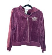 Walt Disney World Purple Pink Zip Up Velvet Jacket Size Large