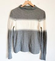 French Connection Mock Neck Ribbed Long Sleeve Pullover Sweater Gray Size S
