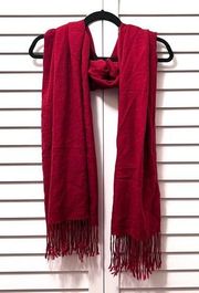 Maroon  70x26” Fringe Edge Scarf