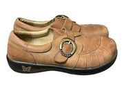 Alegria Shoes Women's Size US 9.5-10 EU 40 Khloe Burnish Brown Leather