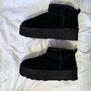 Suede Pull On Platform Boot