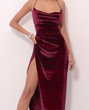 velvet burgundy maxi dress