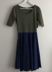 New Lularoe‎ Nicole Short Sleeves sheath Dress Colorblock Womens Size S