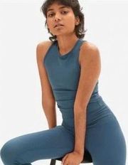 NWT Everlane The Perform Crop Cropped Tank Top Aergean Blue Women's Size XS