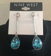 Nine West turquoise Drop Pave Stud Earrings