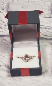 Sterling Silver Lab Created Pink Sapphire 14K Rose Gold Over  Cocktail Ring