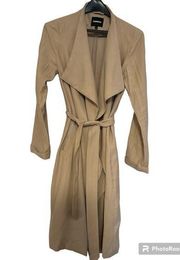 Drape Front Belted Trench Coat XS