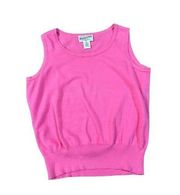 Pendleton bright pink sweater knit sleeveless blouse petite medium