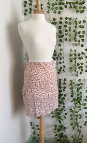 Pink Floral High Waisted Skirt