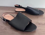 Like new Madewell 7.5 Black Leather Noelle Slingback Mule