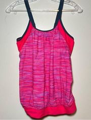 Women’s Striped Tankini Swimsuit Top Size Medium