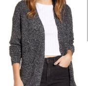 BP. Bouclé Cardigan Grey Kitten Black Marled