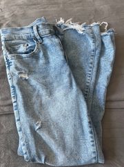 high rise cropped flared jeans