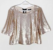 J Crew Rose Gold Sequin crop top size 4T tall