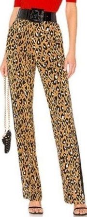 Diane Von Furstenberg Leopard Print Trousers Size 6