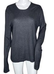 Theory Sweater Womens Large Gray Cashmere Silk Blend Basic Neutral Minimal FLAW