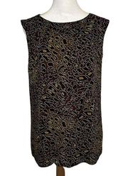 Tory Burch brown leopard print sleeveless silk top size 10